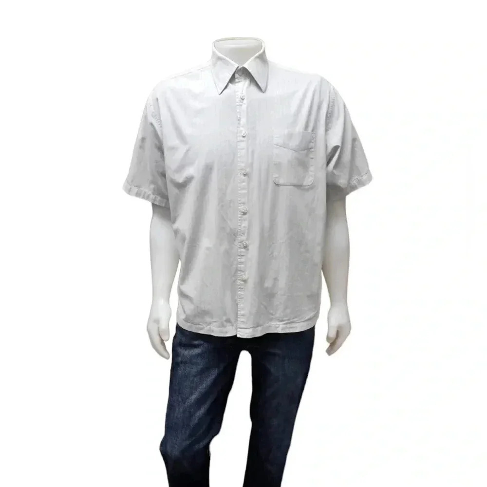 Perry Ellis Cotton Short Sleeve Button  Down Shirt Size XL